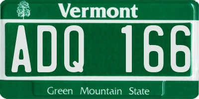 VT license plate ADQ166
