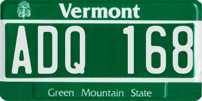 VT license plate ADQ168