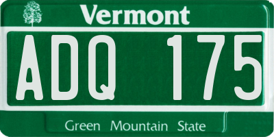 VT license plate ADQ175