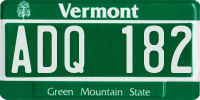 VT license plate ADQ182