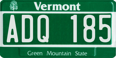 VT license plate ADQ185