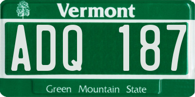 VT license plate ADQ187