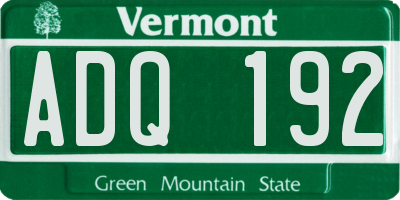 VT license plate ADQ192