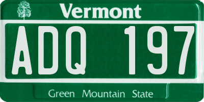 VT license plate ADQ197
