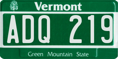 VT license plate ADQ219