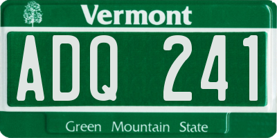 VT license plate ADQ241