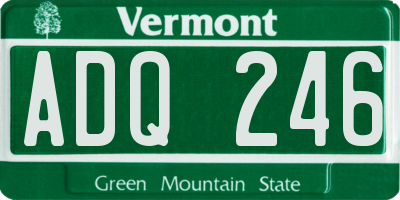 VT license plate ADQ246