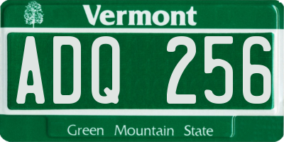 VT license plate ADQ256
