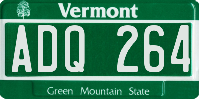 VT license plate ADQ264