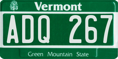 VT license plate ADQ267