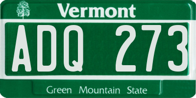 VT license plate ADQ273