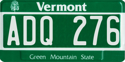 VT license plate ADQ276