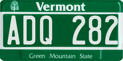 VT license plate ADQ282