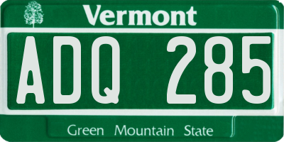 VT license plate ADQ285