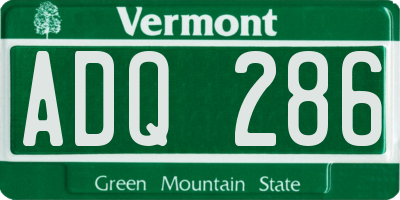 VT license plate ADQ286