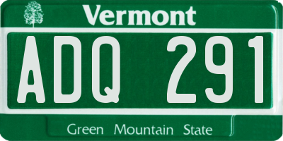 VT license plate ADQ291