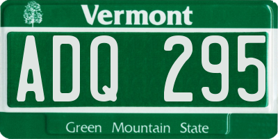 VT license plate ADQ295