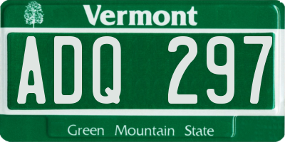 VT license plate ADQ297