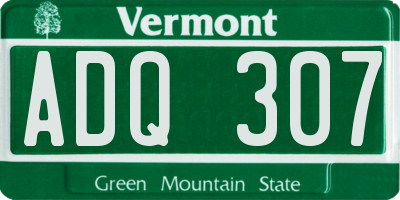 VT license plate ADQ307