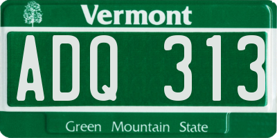 VT license plate ADQ313