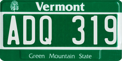 VT license plate ADQ319