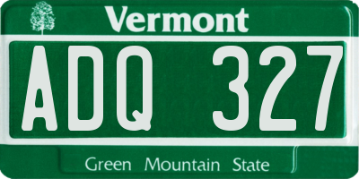 VT license plate ADQ327