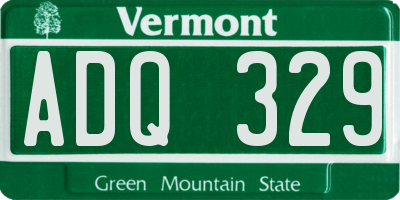 VT license plate ADQ329