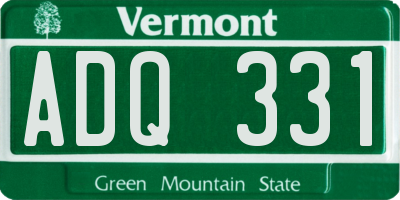 VT license plate ADQ331