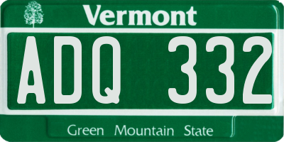 VT license plate ADQ332