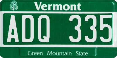 VT license plate ADQ335
