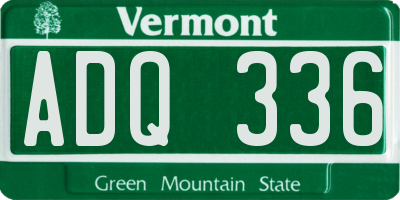 VT license plate ADQ336