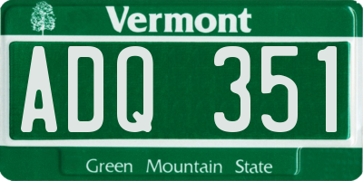 VT license plate ADQ351