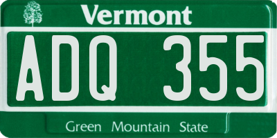 VT license plate ADQ355