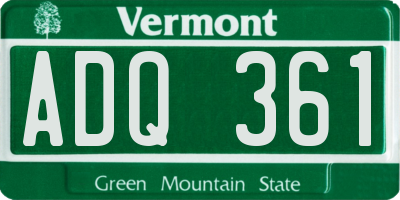 VT license plate ADQ361