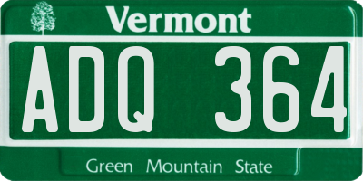 VT license plate ADQ364