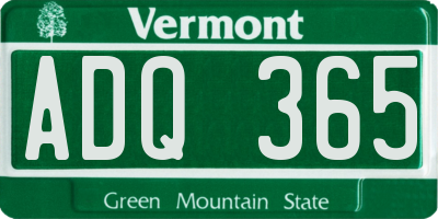 VT license plate ADQ365