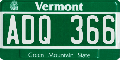 VT license plate ADQ366