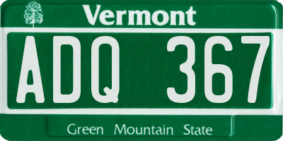 VT license plate ADQ367