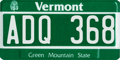 VT license plate ADQ368
