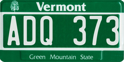 VT license plate ADQ373