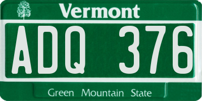 VT license plate ADQ376