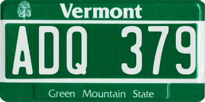 VT license plate ADQ379