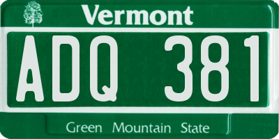 VT license plate ADQ381