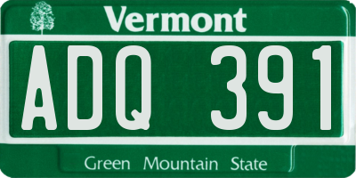 VT license plate ADQ391