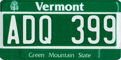 VT license plate ADQ399