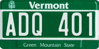 VT license plate ADQ401