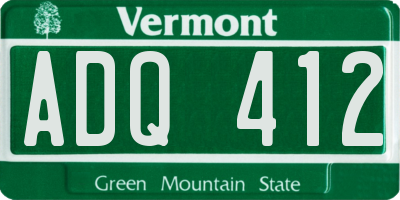VT license plate ADQ412