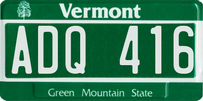 VT license plate ADQ416
