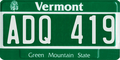 VT license plate ADQ419