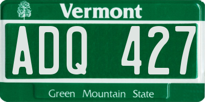 VT license plate ADQ427